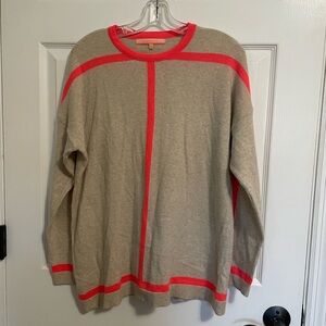 Vilagallo Beige Sweater with Red Trim